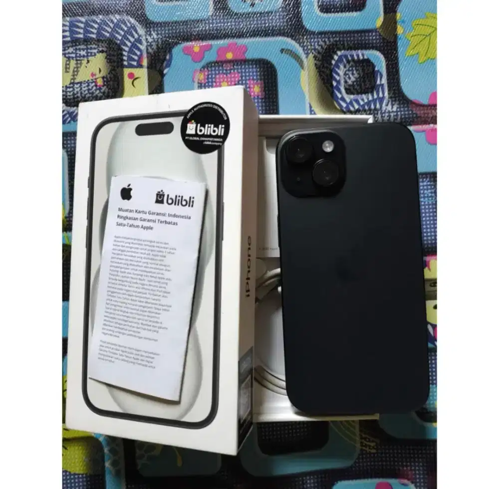 iPhone 15 128GB FullSet. SA/A Ex Blibli (iBox)