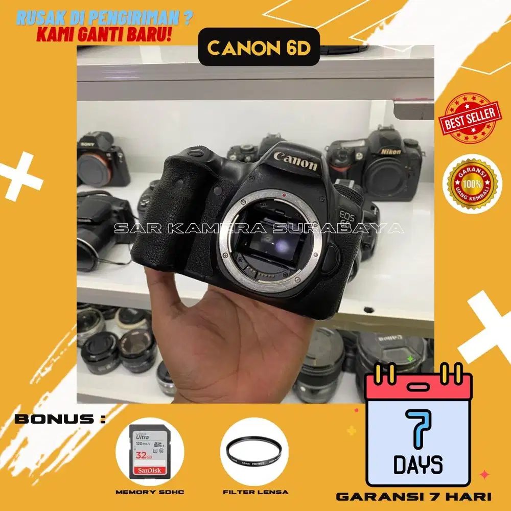 Kamera 6D body only normal siap pakai