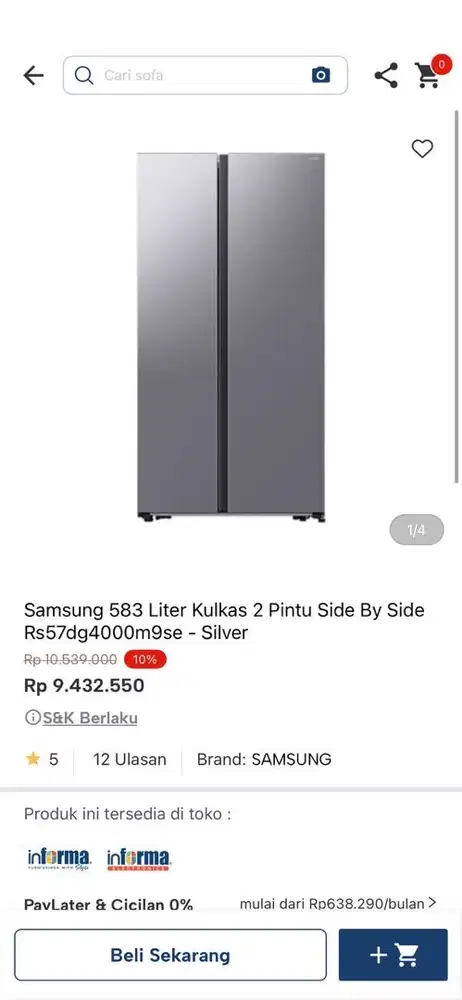kulkas side by side samsung 2 pintu