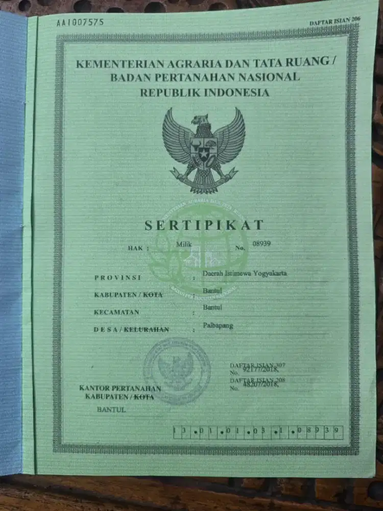 Dijual tanah sawah SHM 699 m²