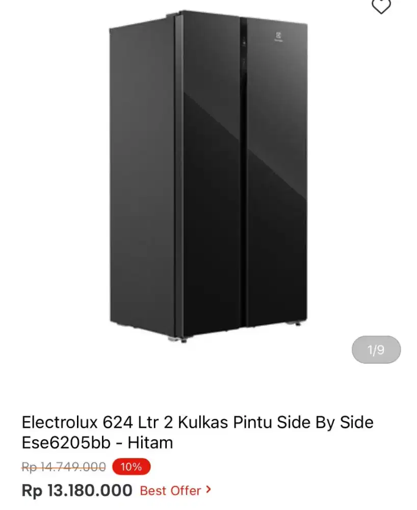 KULKAS SBS ELECTROLUX ESE6205BB 624LTR