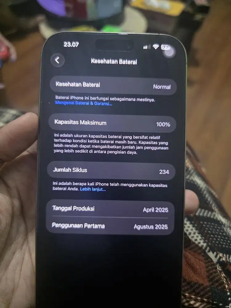 Iphone 16PM BH 100% warna dissert 512gb lengkap