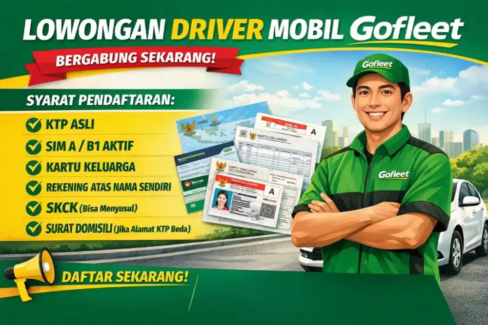 Lowongan kerja Driver mobil gofleet