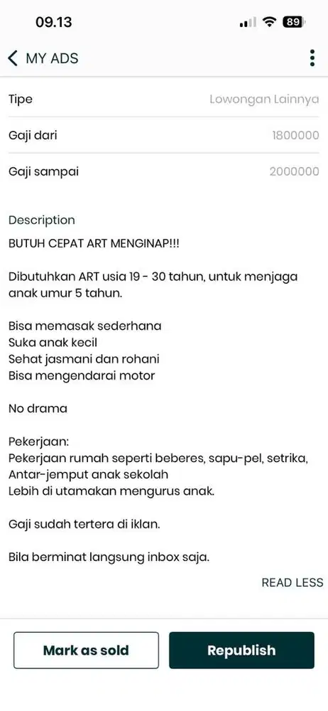 Lowongan ART segera!!