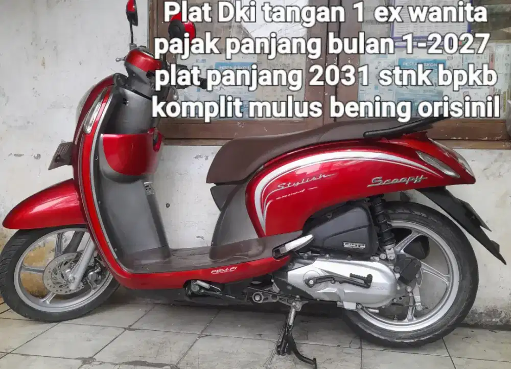 Honda scoopy f1 2016 iss idiling stop cw asli merah B dki pajak panjng