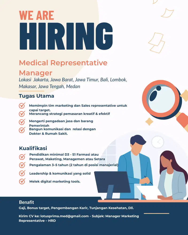 Manager Marketing Representative Farmasi dan Alat Kesehatan
