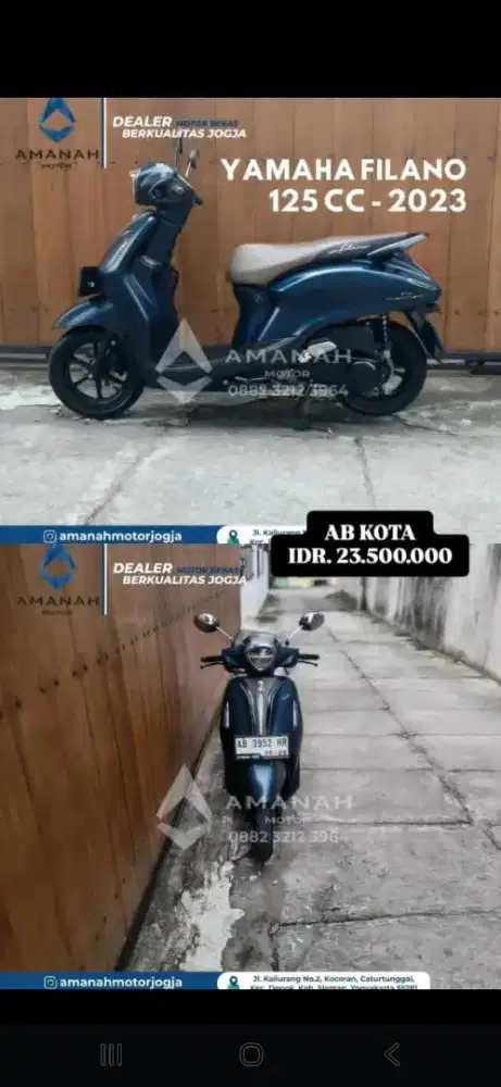 Yamaha Grand filano km 25 rb th 2022 ab