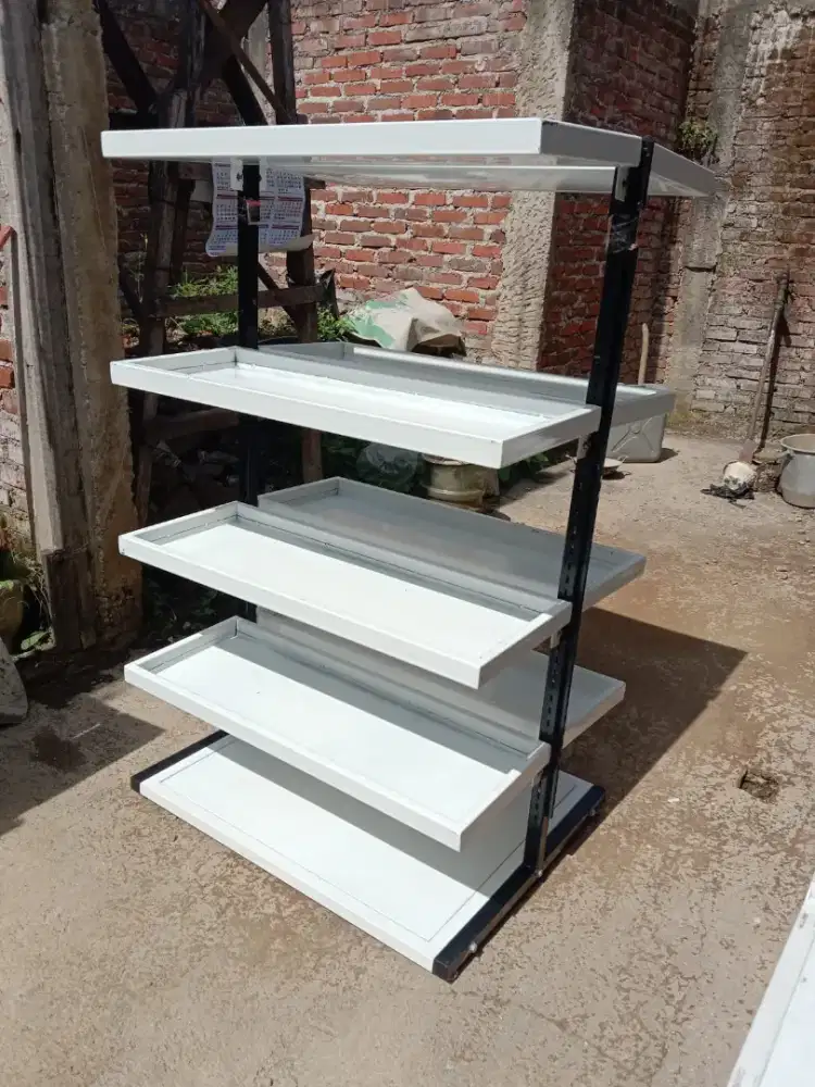 Rak supermarket 2 sisi 4 rak 5 tingkat