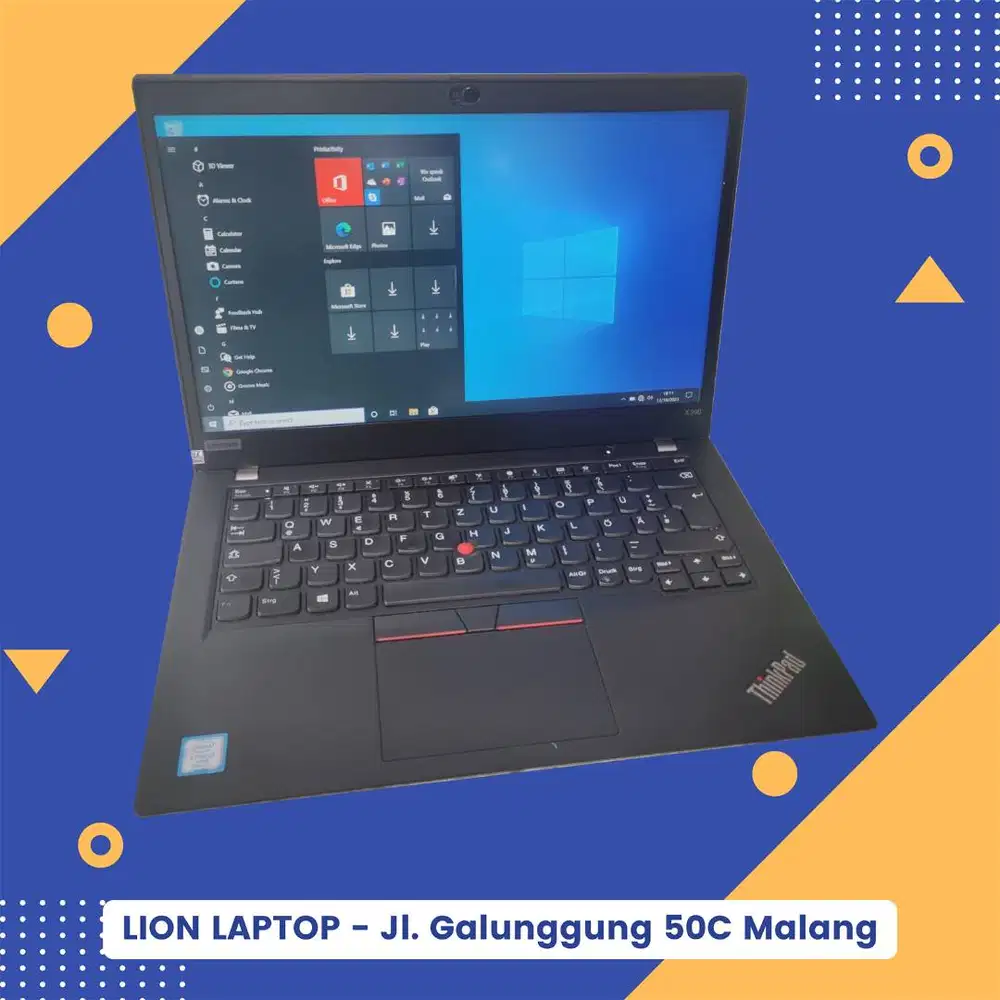 RAM 16GB SSD 256GB Core i5 Gen 8 Slim Lenovo Thinkpad X390 [01|03]