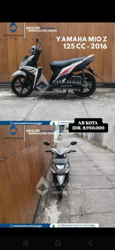 Yamaha mio Z 125 thn 2016 ab kota