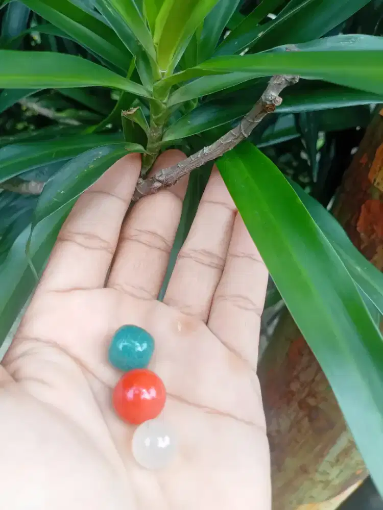 Batu mus_tika daun.embun dan ular 3 serangkai tingkat 1 asli 100%