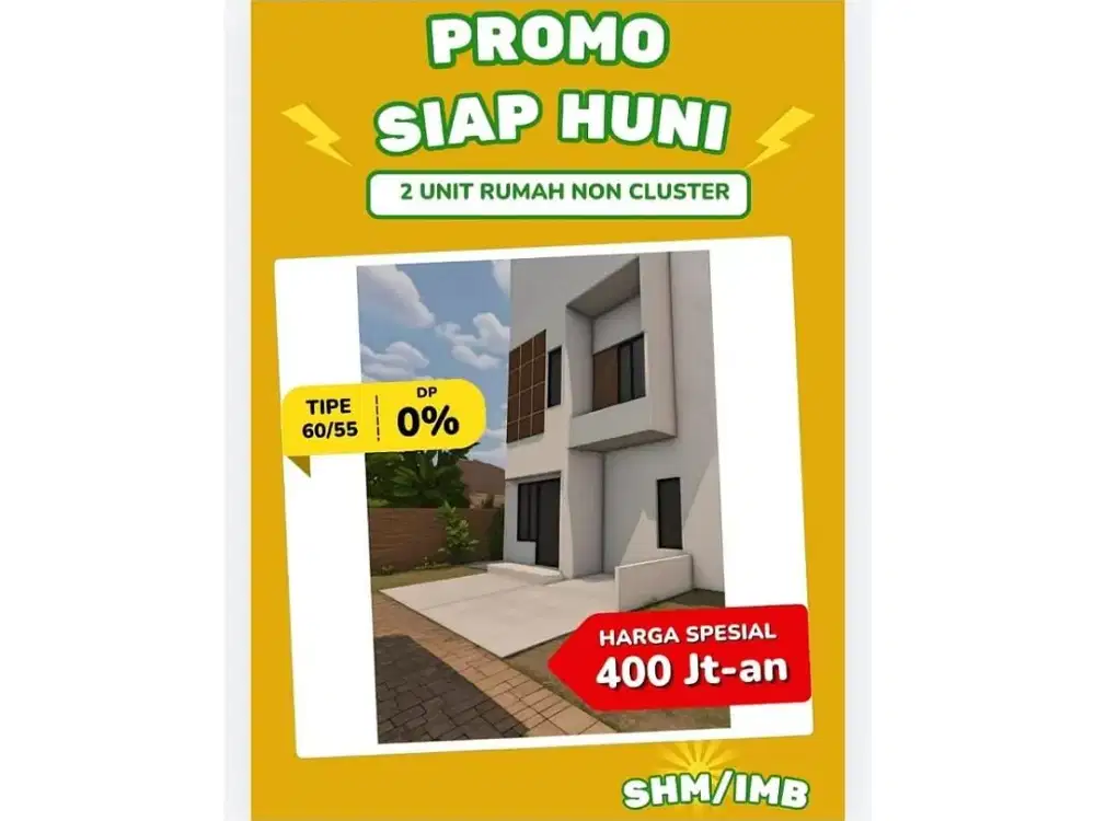 Hunian Baru 2 Lantai - Gaji UMR - di Bantu Sampai ACC - Lokasi Pusat Kota - Dekat Pintu Tol Cisalak Depok