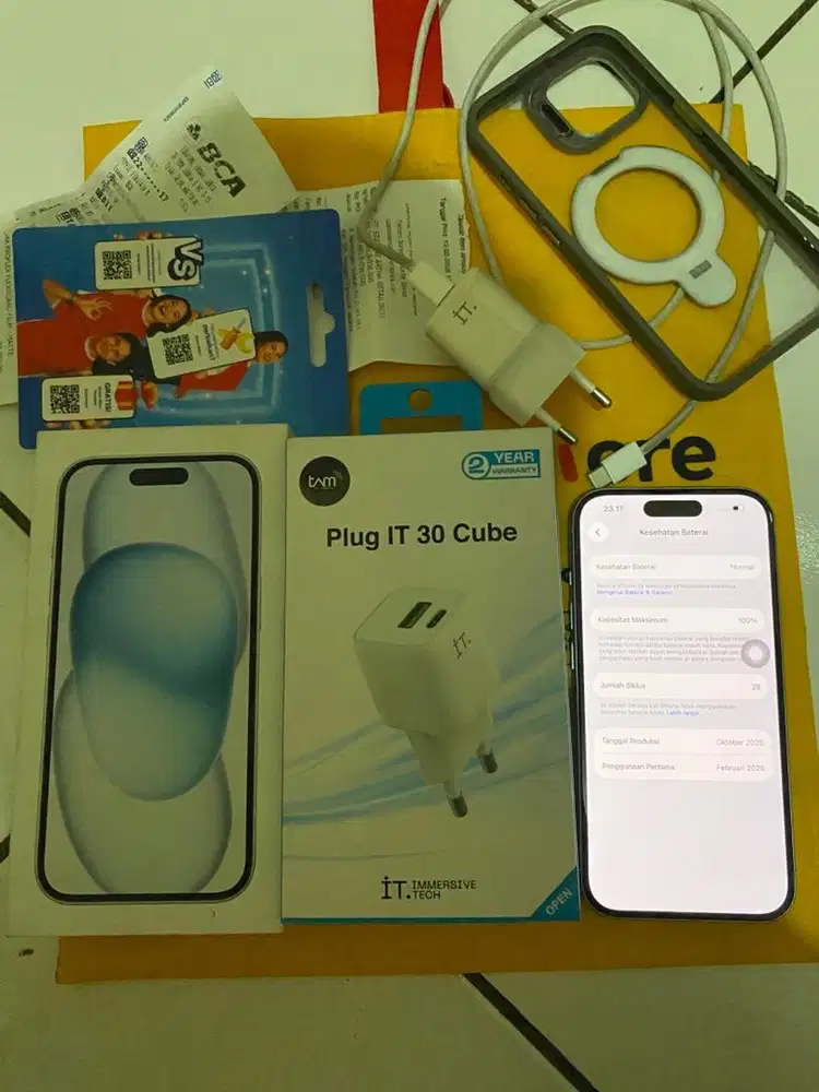 IPHONE 15 128GB IBOX BLUE GARANSI ON LIKE NEW