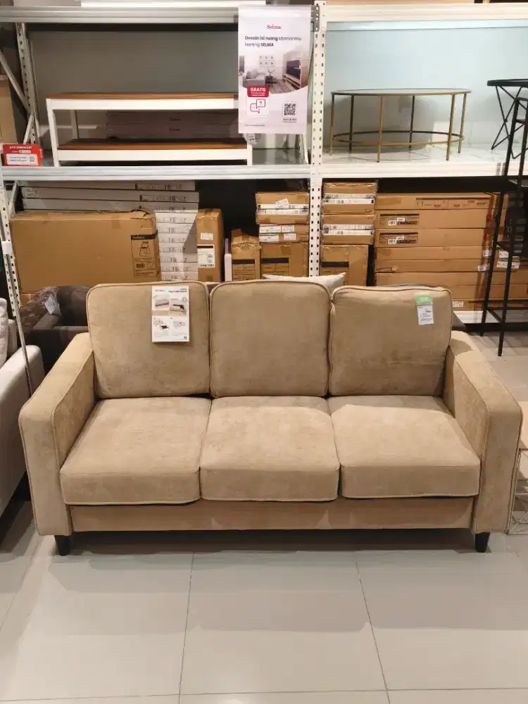 Sofa Tamu 3 Seater Storage Murah