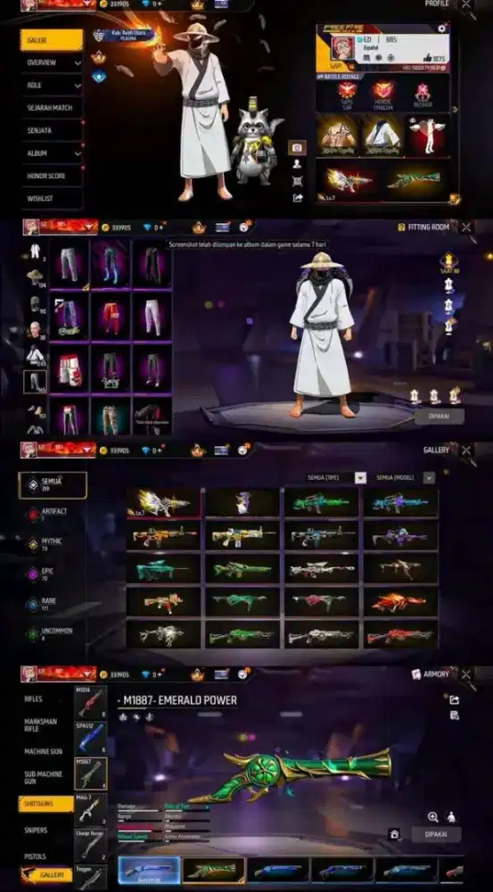 READY STOCK JB GAME AKUN FREE FIRE TERJAMIN TERPERCAYA DAN AMANAH