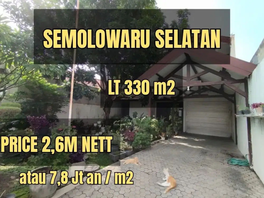 ‼️TERMURAH SEMOLOWARU ‼️ RUMAH LAMA SEMOLOWARU SELATAN NGINDEN HARGA HITUNG TANAH. SELANGKAH JALAN UTAMA. DEKAT MASJID, KAMPUS, MERR, Dsb