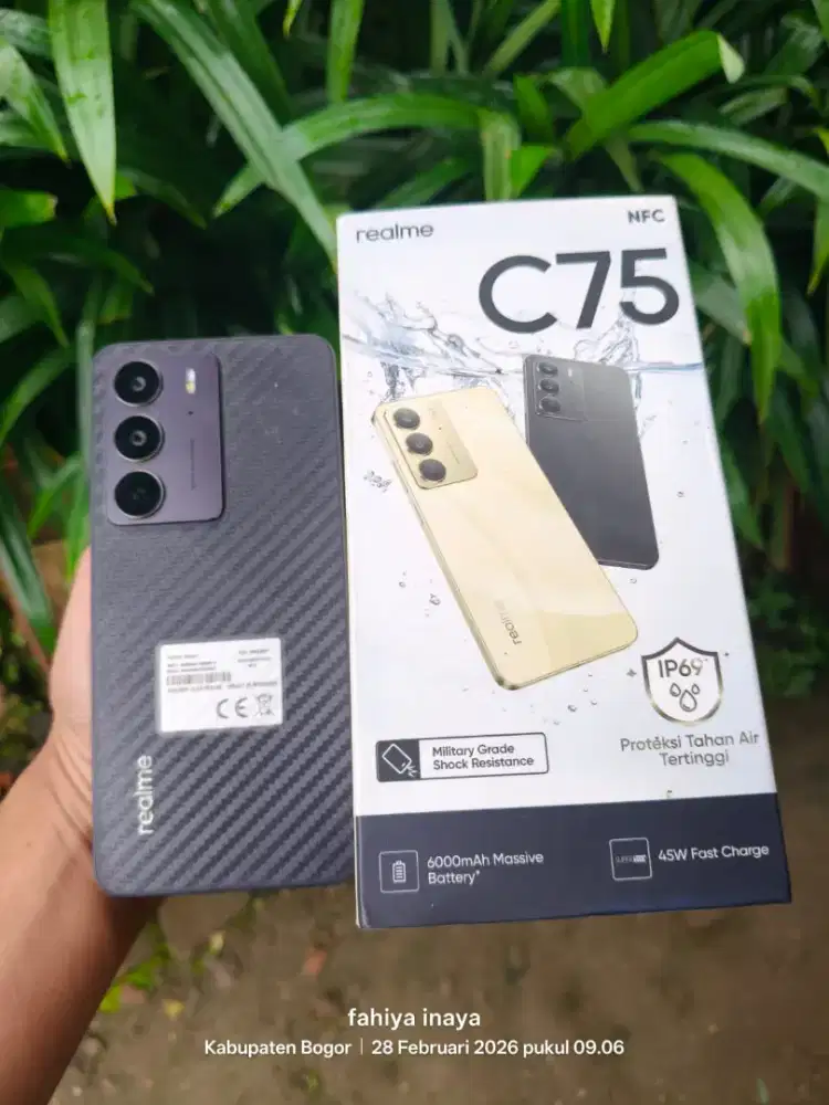 Realme C75 ram 8gb/128gb fulset ip69/ip68/ip66 hp tangguh
