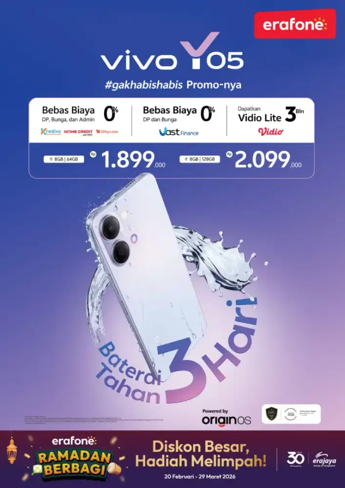 Vivo y05 baterai besar 6500