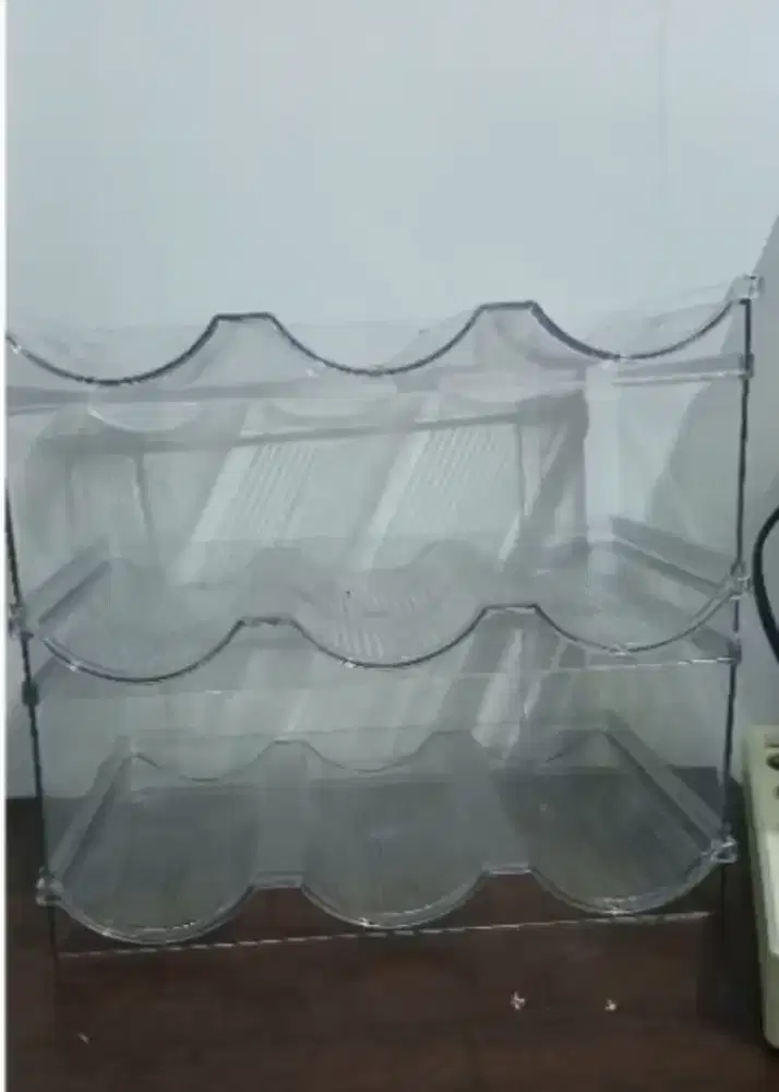 Rak Tumbler/Botol Holder Acrylic Tebal 3Tingkat/9 Botol