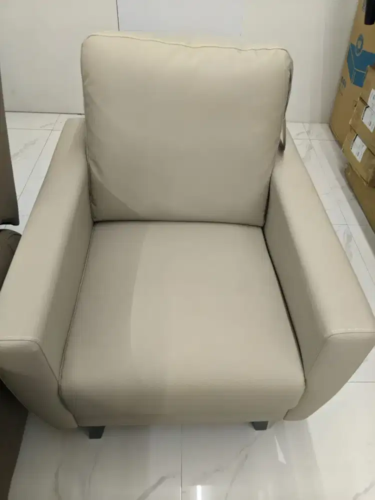 Sofa 1 seater warna khaki