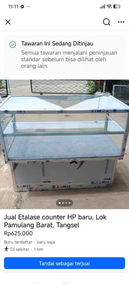 Etalase konter henpone