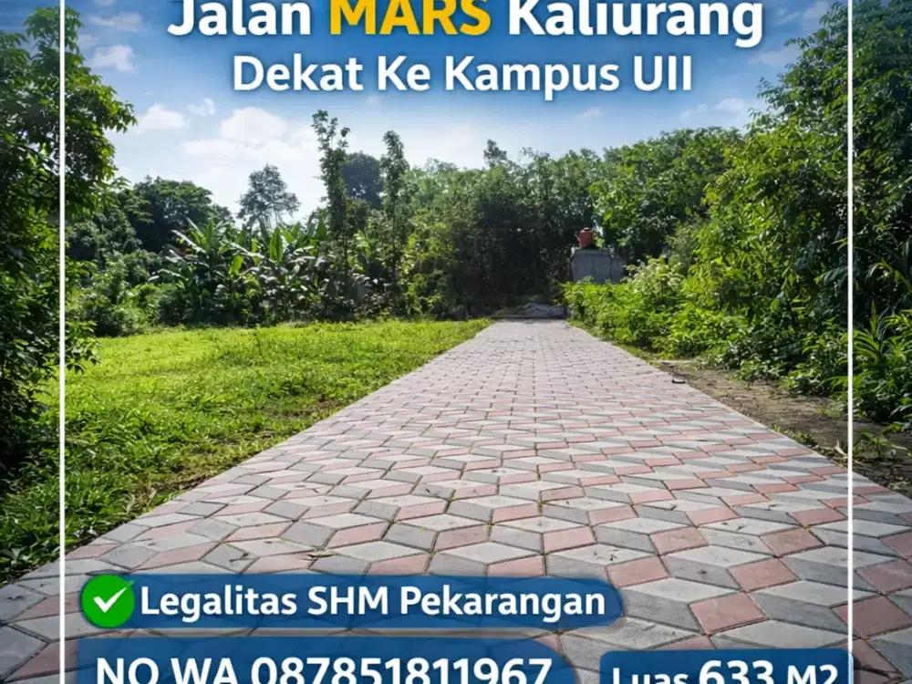 Tanah Jogja Kost Area Kampus UII Kaliurang SHM Pekarangan