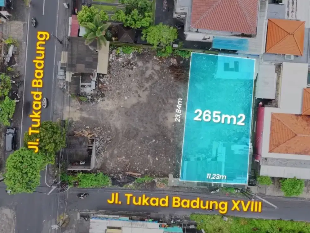 LAHAN di Jalan Tukad Badung - Renon