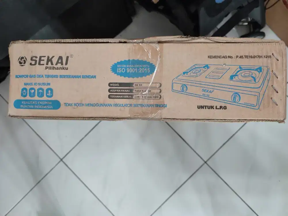 Kompor Gas Sekai 2 Tungku Baru