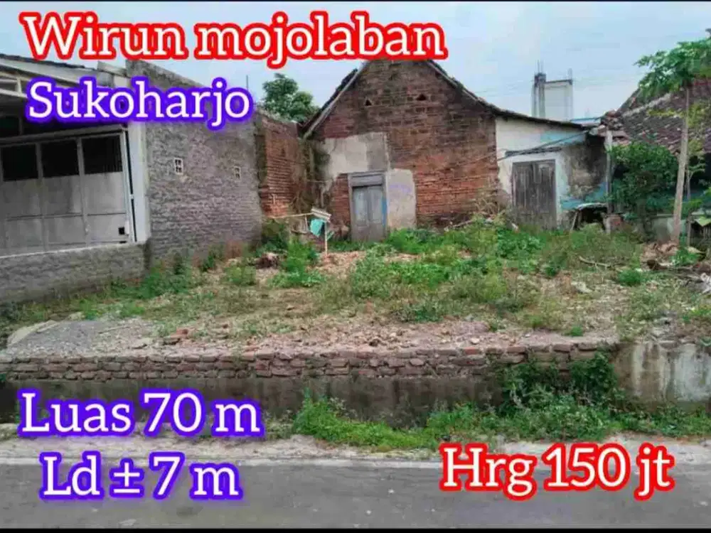 Dijual pekarangan 70m.di wirun mojolaban skh
