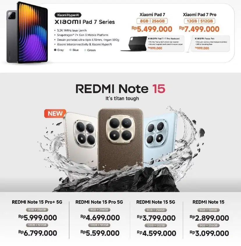 Redmi Note 15 Pro 5G 8/256 & 12/512 ( Gratis Redmi Watch 5 Active)