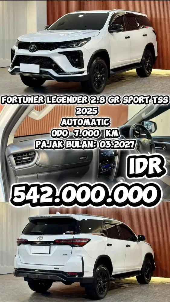 [ ODO 7.000 KM ] FORTUNER LEGENDER 2.8 GR SPORT TSS 2025