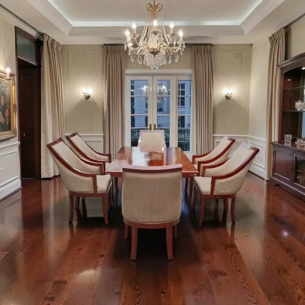 Istimewa meja makan ori Rosewood set kursi 6 kayu jati