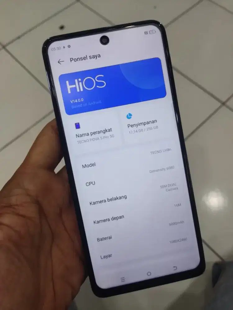 Tecno pove 5 pro 5G ram 8/256