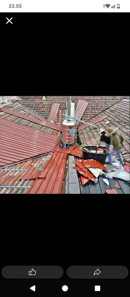 Perbaikan atap bocor talang air dak rembes