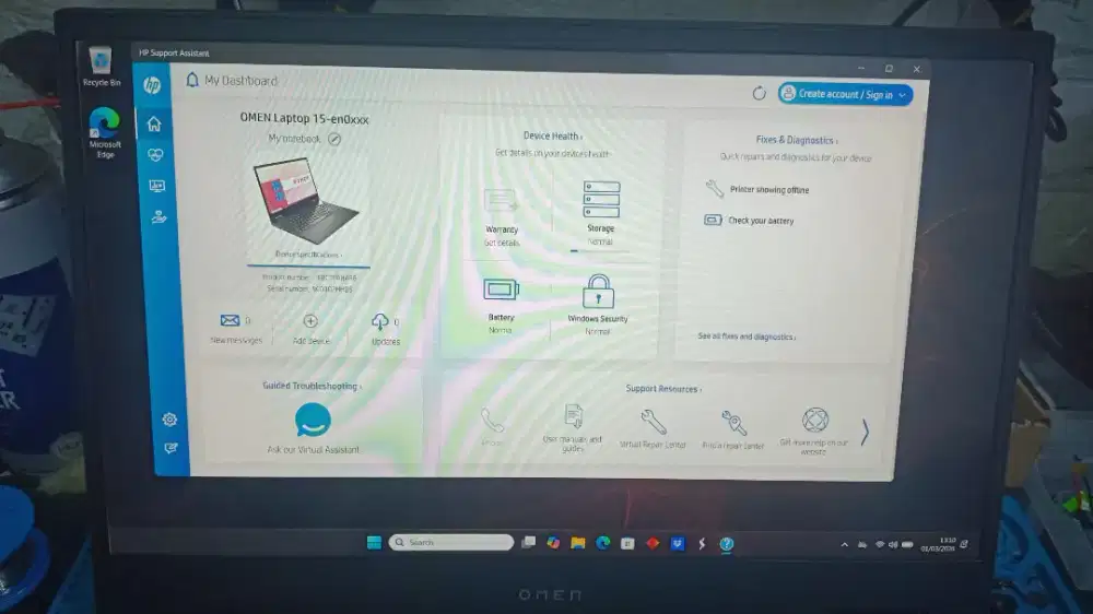 Jual HP gaming omen ryzen 7