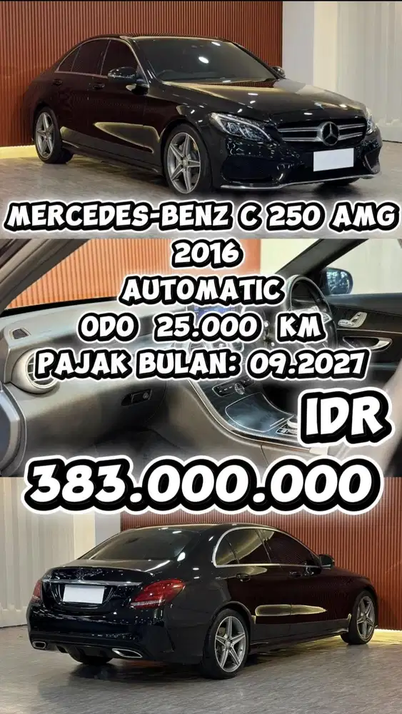 [ ODO 25.000 KM ] MERCY MERCEDES-BENZ C250 AMG 1.8 AT 2016 BERGARANSI