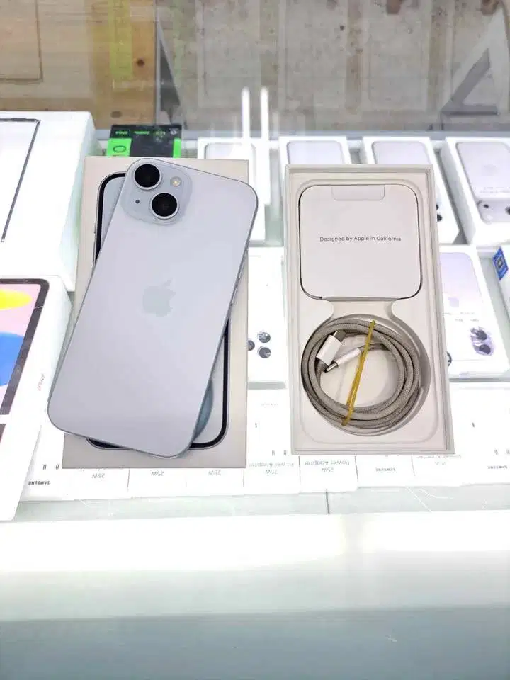 Second IPhone 15 128GB Blue Ex IBOX Mulus Like New Fullset Original