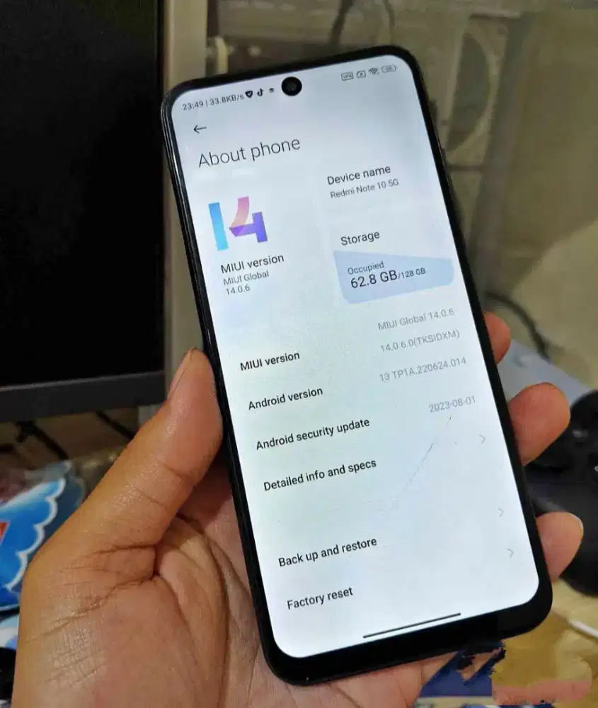 Redmi note 10 5G ram 8+5gb /128gb