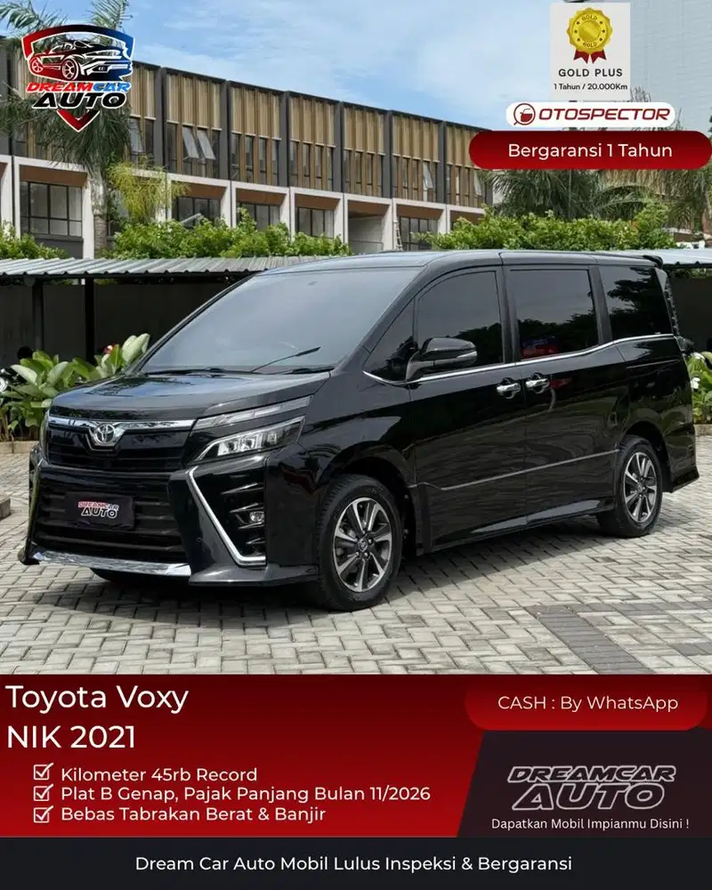 [ KM 45rb ] Toyota Voxy 2021 pre facelift Hitam mulus tangan pertama