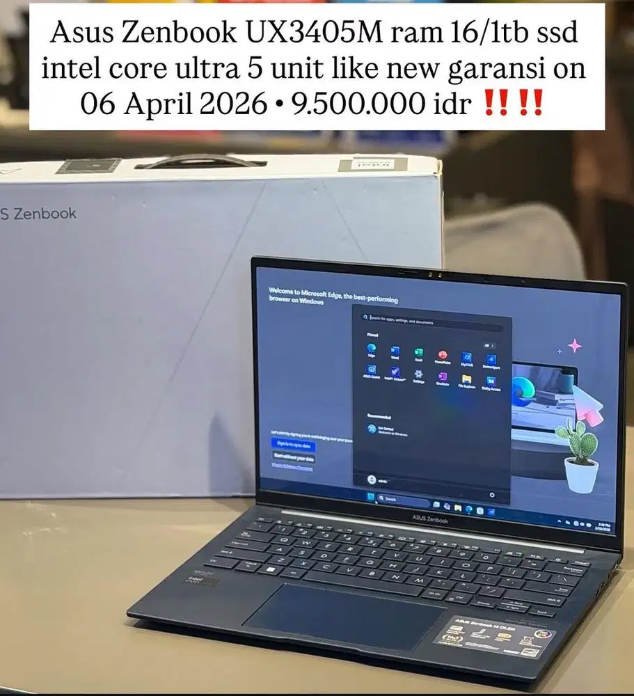 Laptop Asus Zenbook 14 OLED UX3405m intel core ultra 5 16/1Tb