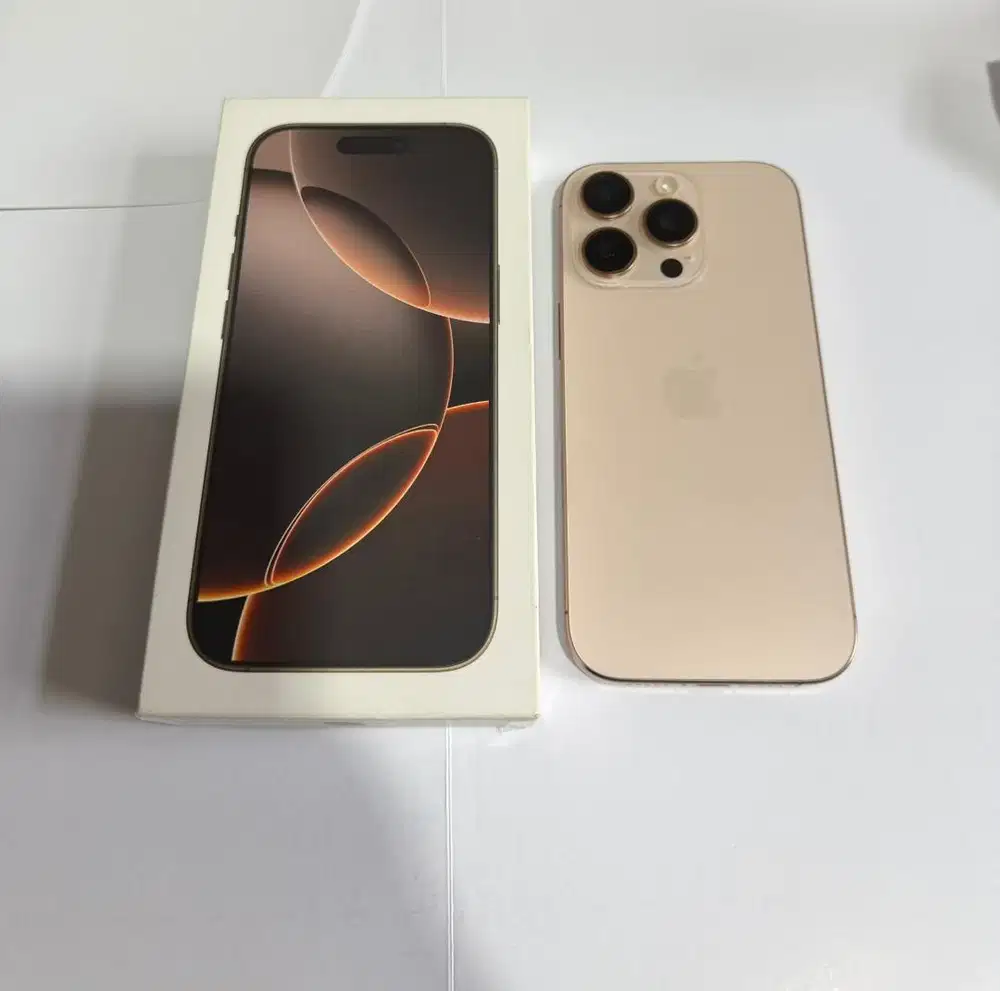 iPhone 16 Pro 256GB Gold – Super Mulus Like New, Fullset, Siap Pakai!