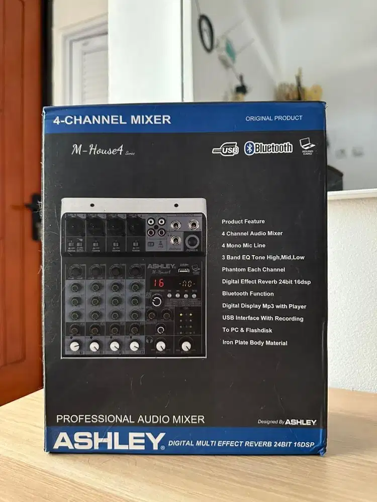 Mixer Audio Ashley Mhouse4 Reverb 4 channel Recording pc Soundcard