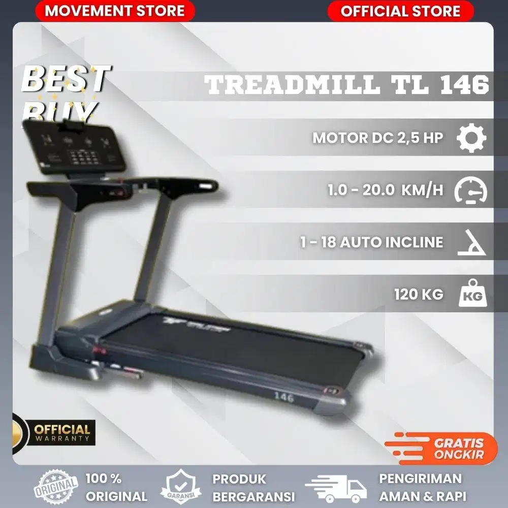 Jual ALat Fitness Treadmill Electrik TL146 Treadmill Rumahan Premium
