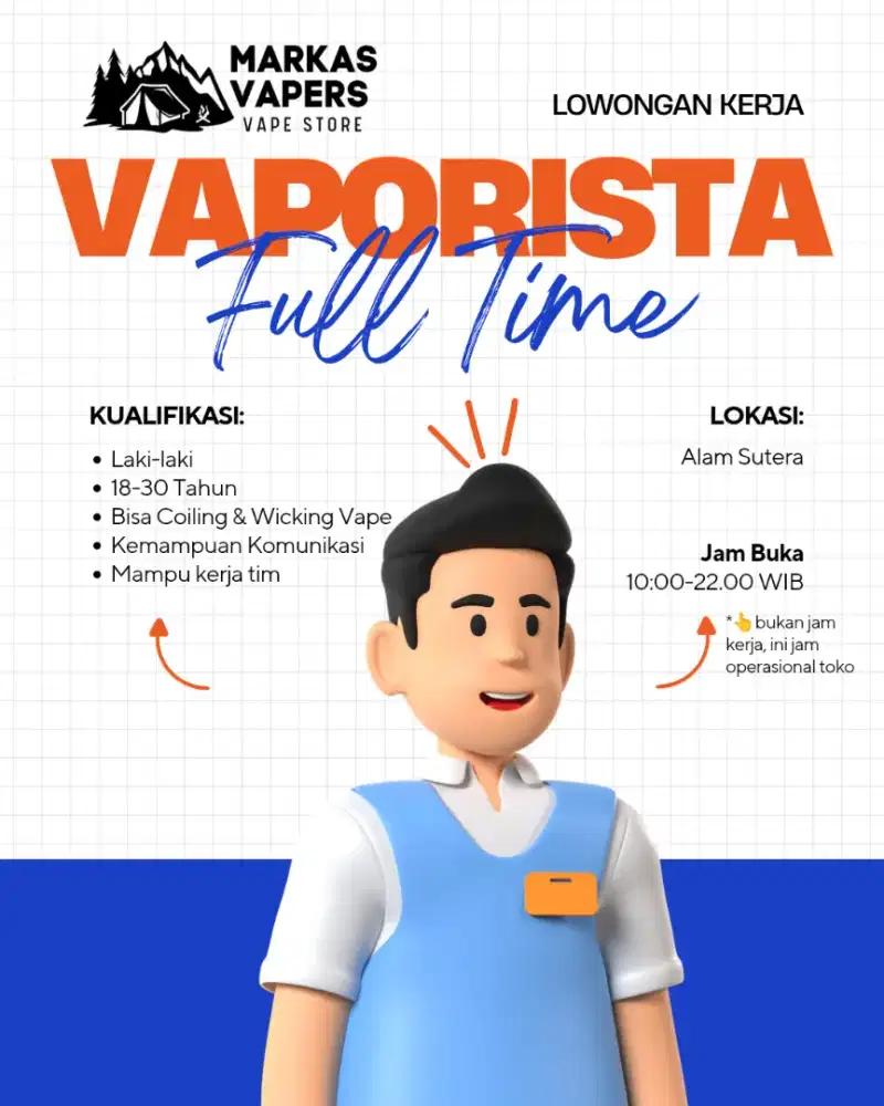 Loker Vaporista Pria