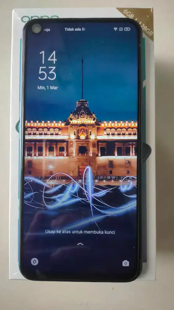 Oppo A92 6/128 Ungu Aurora Fullset mulus