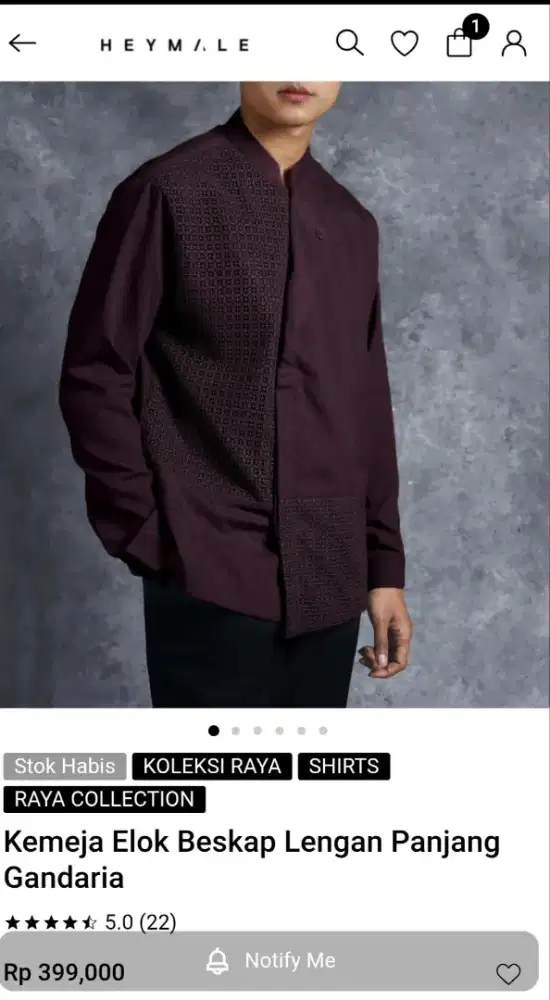 Kemeja elok beskap lengan panjang heymale