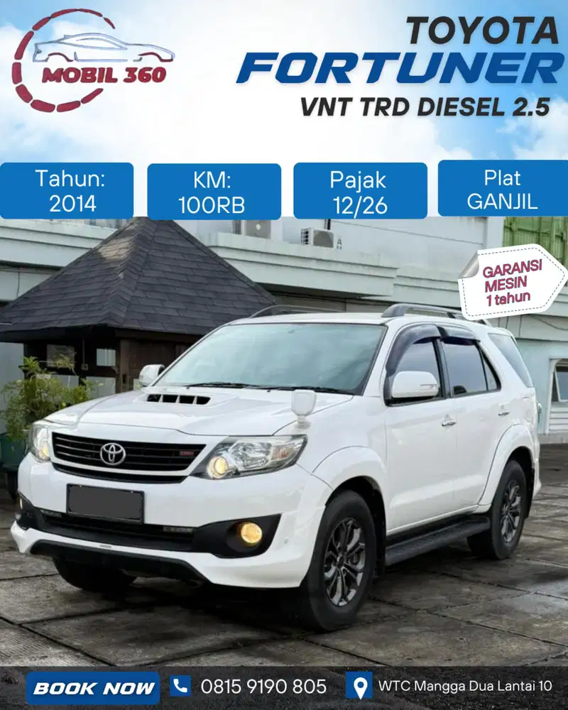 Fortuner VNT TRD 2.5 diesel matic tahun 2014