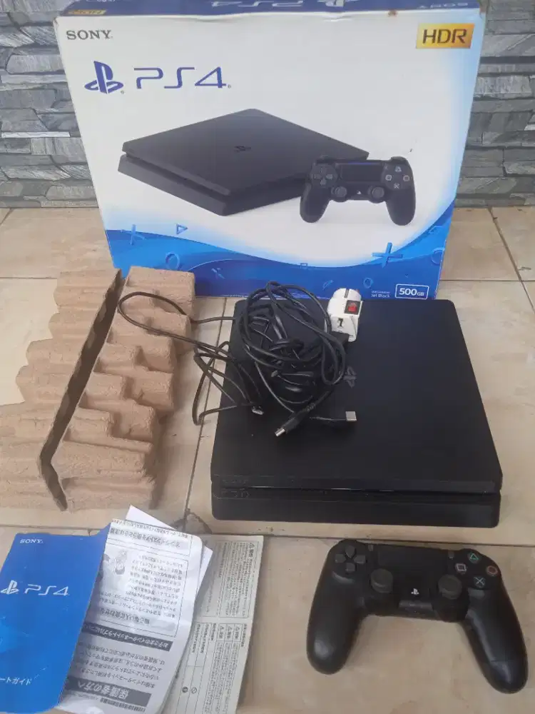 PS4 slim 500gb seri 22 fullset normal poris cipondoh