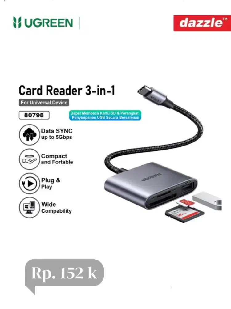 Ugreen card reader 3-in-1 type C