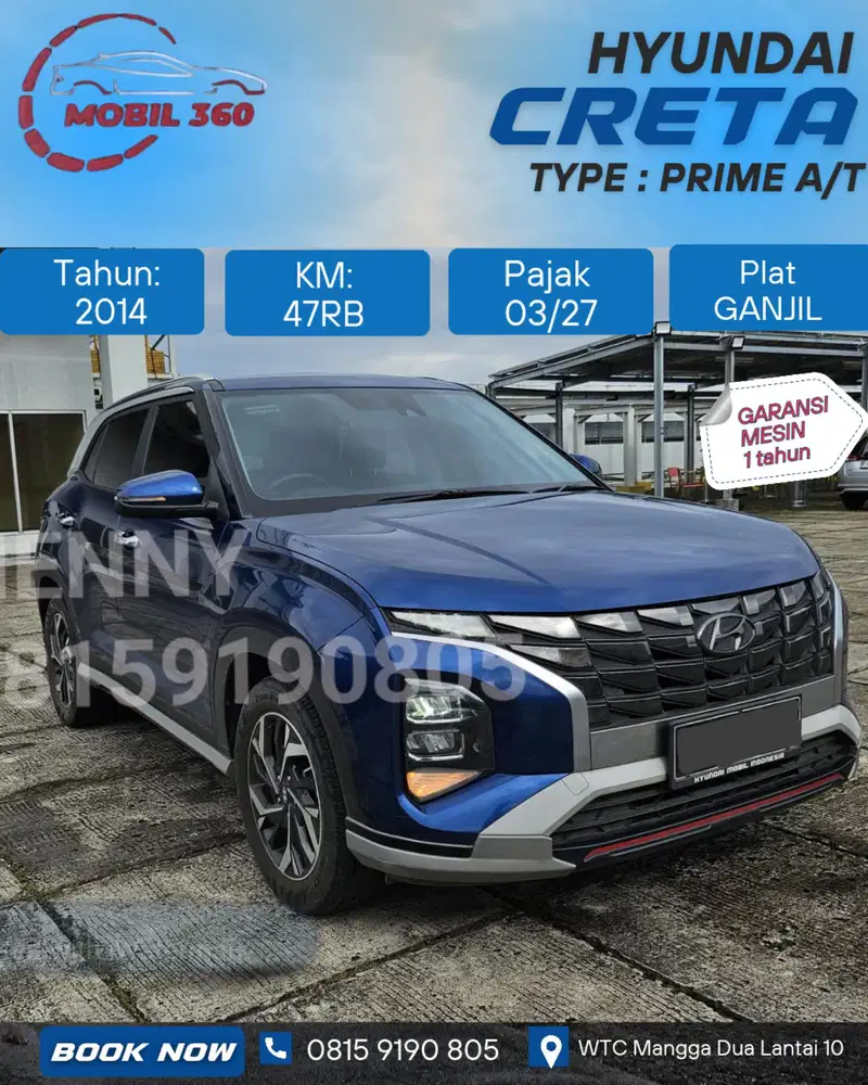 Hyundai Creta Prime IVT 1.5 matic tahun 2022